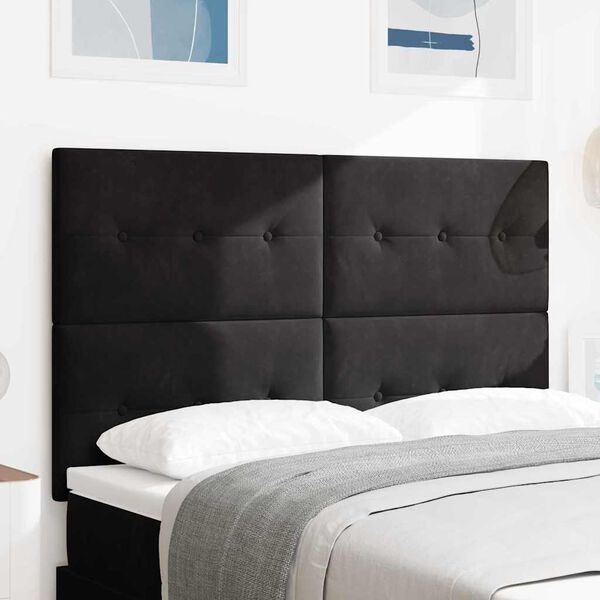 vidaXL Headboard with LED Strip Lights Adjustable Black 72 cm Velvet