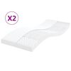 vidaXL Foam Mattresses 2 pcs White 90x190 cm 7-Zone Hardness 20 ILD