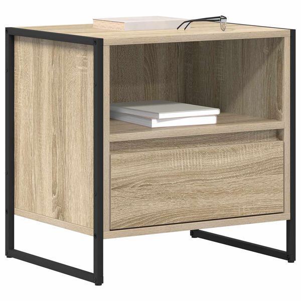 vidaXL Bedside Table Sonoma 50 x 39.5 x 50 cm Engineered Wood