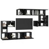 vidaXL TV Units Wall-mounted 4 pcs Black Oak Engineered wood