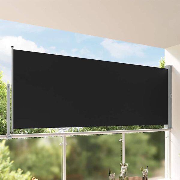 vidaXL Patio Retractable Side Awning 140 x 300 cm Black
