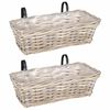 vidaXL Hanging Planter Basket GENDT 2 pcs Natural Grey 48 x 22 x 15 cm