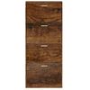 vidaXL Shoe Cabinet Smoked Oak 59x17x150 cm Engineered Wood