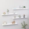 vidaXL Wall Shelves 4 pcs White 80x9x3 cm