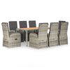 vidaXL 9 Piece Garden Dining Set Grey Poly Rattan&Solid Wood Acacia
