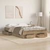 vidaXL Bed Frame with Drawer Artisan Oak 120 x 200 cm Engineered Wood
