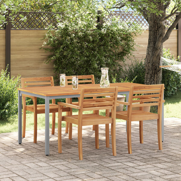 vidaXL Outdoor Tables Natural and grey 180 x 90 x 75 cm