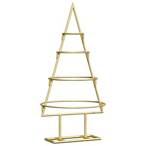 vidaXL Metal Christmas Tree with Stand Gold 60 cm Powder-coated steel
