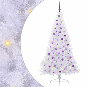 vidaXL Artificial Christmas Tree with Stand White 210 cm PVC and Steel