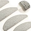 vidaXL Carpet Stair Treads 15 pcs Light Grey 56x17x3 cm