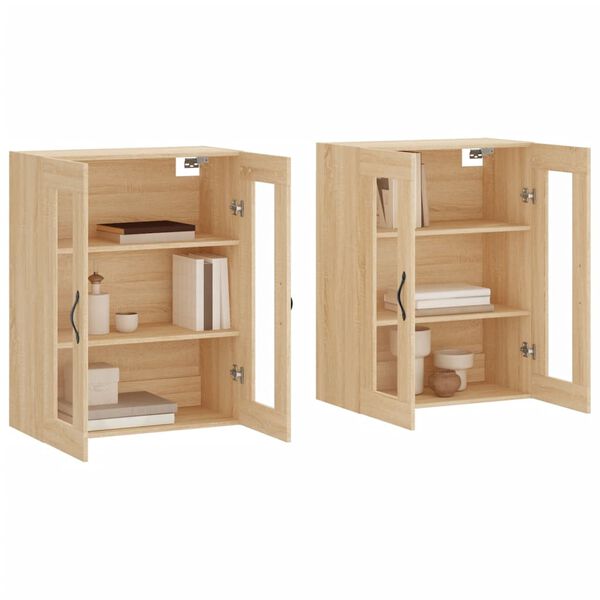 vidaXL Wall Mounted Cabinets 2 pcs Sonoma Oak Engineered Wood