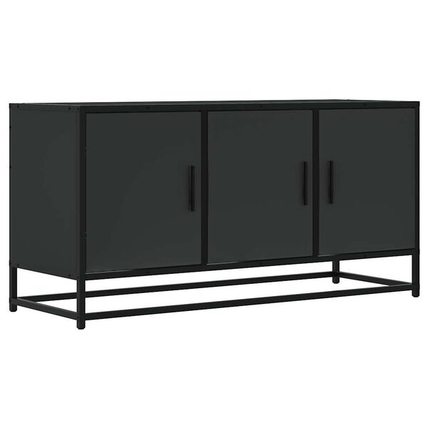 vidaXL TV Cabinet Black 100x35x50 cm Engineered Wood and Metal
