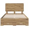 vidaXL Bed Frame with Drawer Artisan Oak 120 x 190 cm Engineered Wood