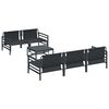 vidaXL Garden Sofa Set with Cushion 6 pcs Black Steel
