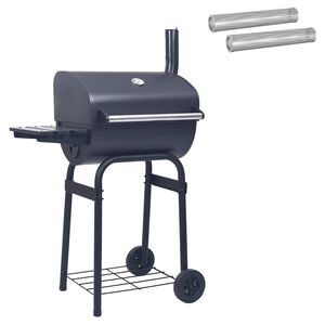 vidaXL Charcoal Grill 75 x 48 x 120 cm Powder-coated steel and Plastic