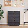 vidaXL Rolling Cabinet with Drawers MOSS Grey Solid Wood Pine