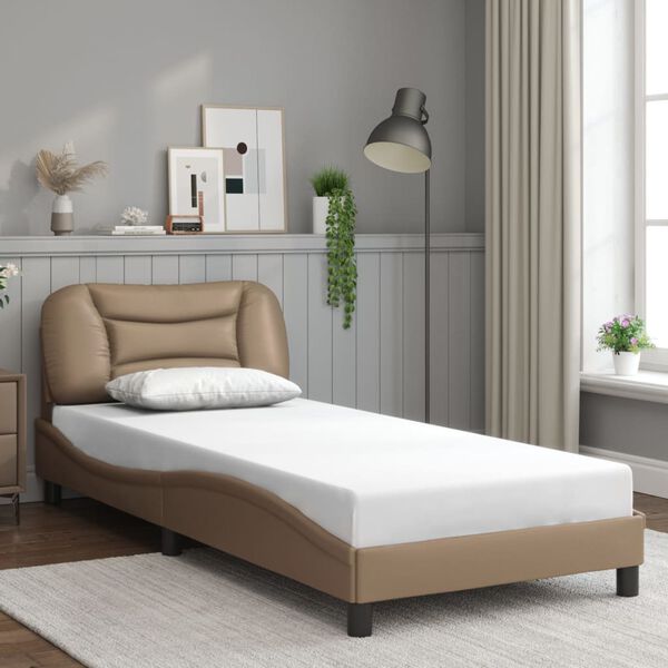 vidaXL Bed Frame with LED without Mattress "Hvar" Cappuccino 80x200 cm