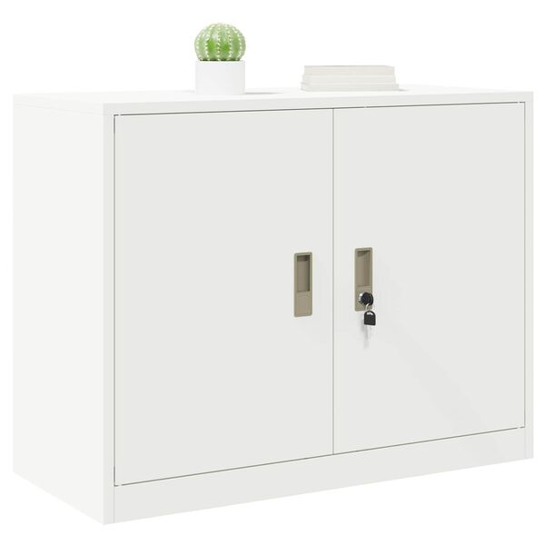 vidaXL Storage Cabinet White 90 x 40 x 70 cm Steel