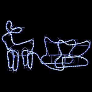 vidaXL Reindeer and Sleigh Christmas Decoration Outdoor 252 LEDs