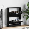 vidaXL Shoe Cabinet Black 59x17x81 cm Engineered Wood