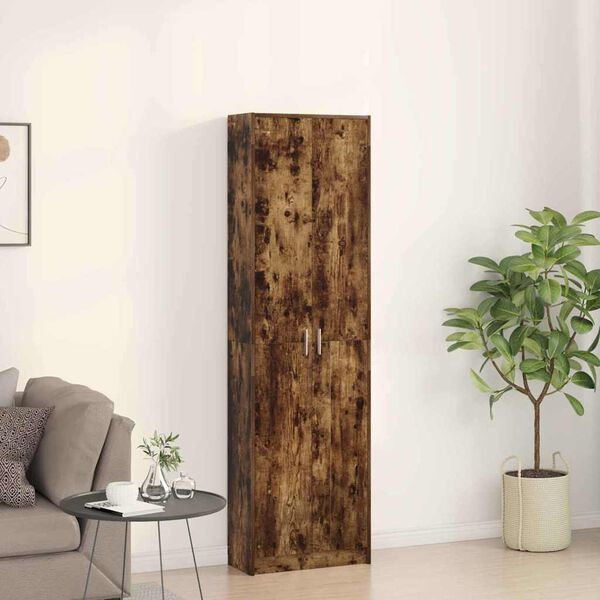 vidaXL Wardrobe with Shelf Smoked Oak 55 x 25 x 189 cm Engineered Wood
