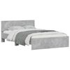 vidaXL Bed Frame with Headboard and LED Concrete Grey 120x190 cm Small Double
