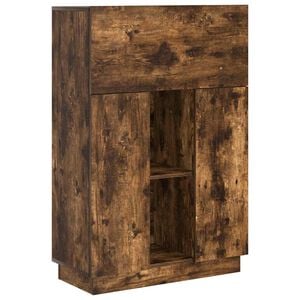 vidaXL Desk Smoked Oak 71.5 x 31.5 x 106.5 cm Engineered Wood