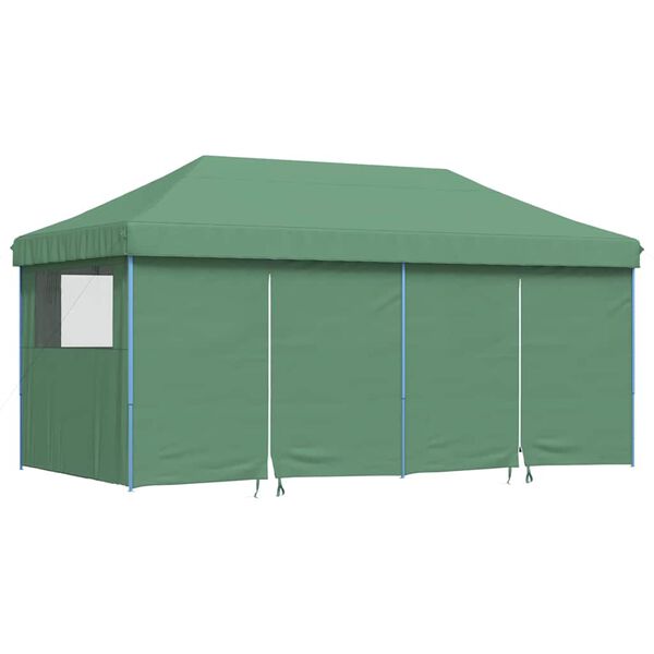 vidaXL Foldable Party Tent Pop-Up with 4 Sidewalls Green