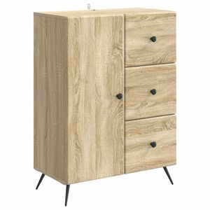 vidaXL Sideboard Sonoma Oak 66 x 34.5 x 90 cm Engineered Wood