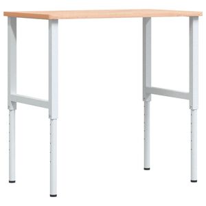 vidaXL Workbench 100x60x(71.5-98) cm Solid Wood Beech Rectangular
