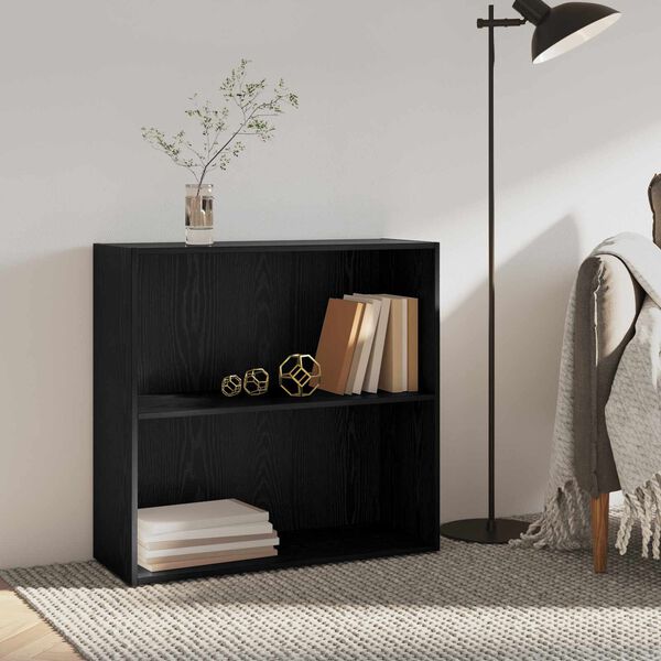 vidaXL Bookshelf Black Oak 80 x 30 x 76.5 cm Engineered Wood