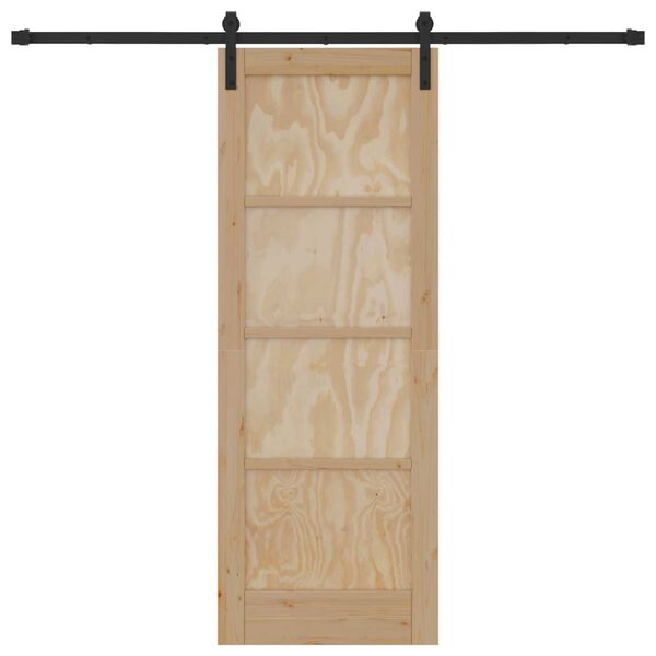 vidaXL Sliding Door Brown 73.5 x 198.5 cm Solid Pine Wood