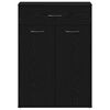 vidaXL Shoe Rack with Drawer Black Oak 60 x 35 x 84 cm Engineered Wood