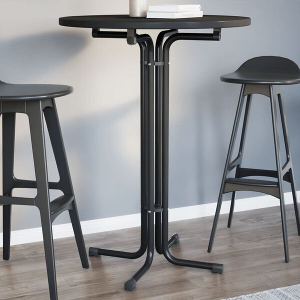 vidaXL Bar Table Black &Oslash;80x110 cm Engineered Wood and Steel