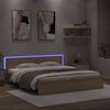 vidaXL Bed Frame with LED without Mattress Sonoma Oak 180x200 cm Super King