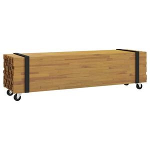 vidaXL TV Stand 110 x 30 x 30 cm Brown Solid Teak Wood