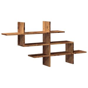 vidaXL Wall Shelf Old Wood 124.5x18x60.5 cm Engineered Wood