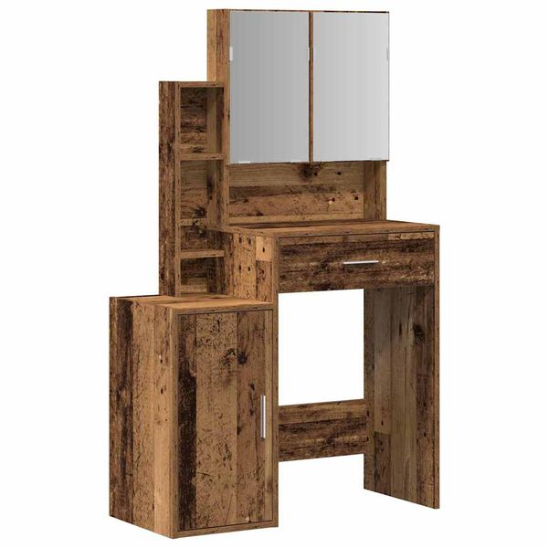 vidaXL Dressing Table Old Wood 80 x 35 x 132 cm Engineered wood