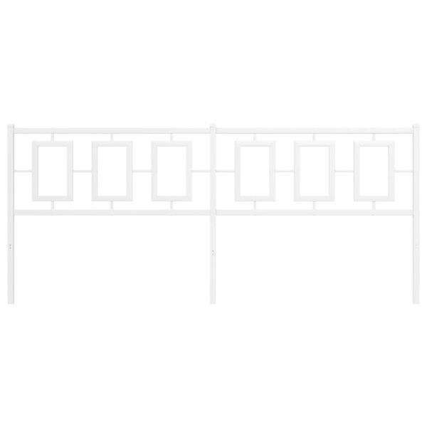 vidaXL Metal Headboard White 200 cm