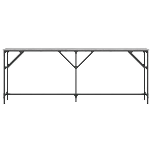 vidaXL Console Table Grey Sonoma 200x29x75 cm Engineered Wood