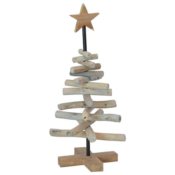 vidaXL Christmas Tree with Stand Brown 60 cm Solid teak wood