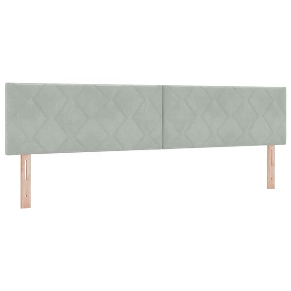 vidaXL Headboard Height Adjustable Light grey 200 cm Velvet