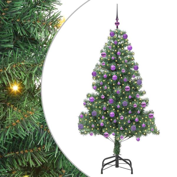 vidaXL Christmas Tree with 300 LEDs with Stand Green 210 cm PVC