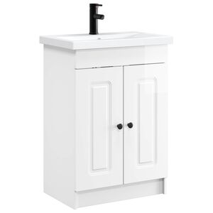 vidaXL Bathroom Furniture Set High Gloss White 78.5 x 37.5 x 81 cm
