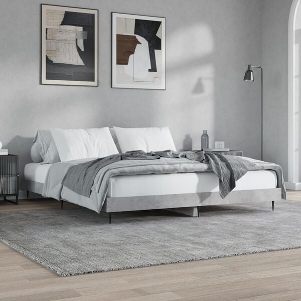 vidaXL Bed Frame without Mattress Concrete Grey 200x200 cm