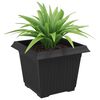 vidaXL Square Flower Pot 6 pcs Black 23 x 23 x 17.5 cm Plastic
