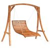 vidaXL Swing Bed Solid Wood Spruce with Teak Finish