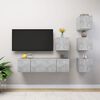 vidaXL 6 Piece TV Cabinet Set Concrete Grey Engineered Wood
