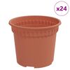 vidaXL Round Flower Pot 24 pcs Brick Red &Oslash; 12.5 x 10 cm Plastic