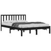 vidaXL Bed Frame without Mattress Black Solid Wood Pine